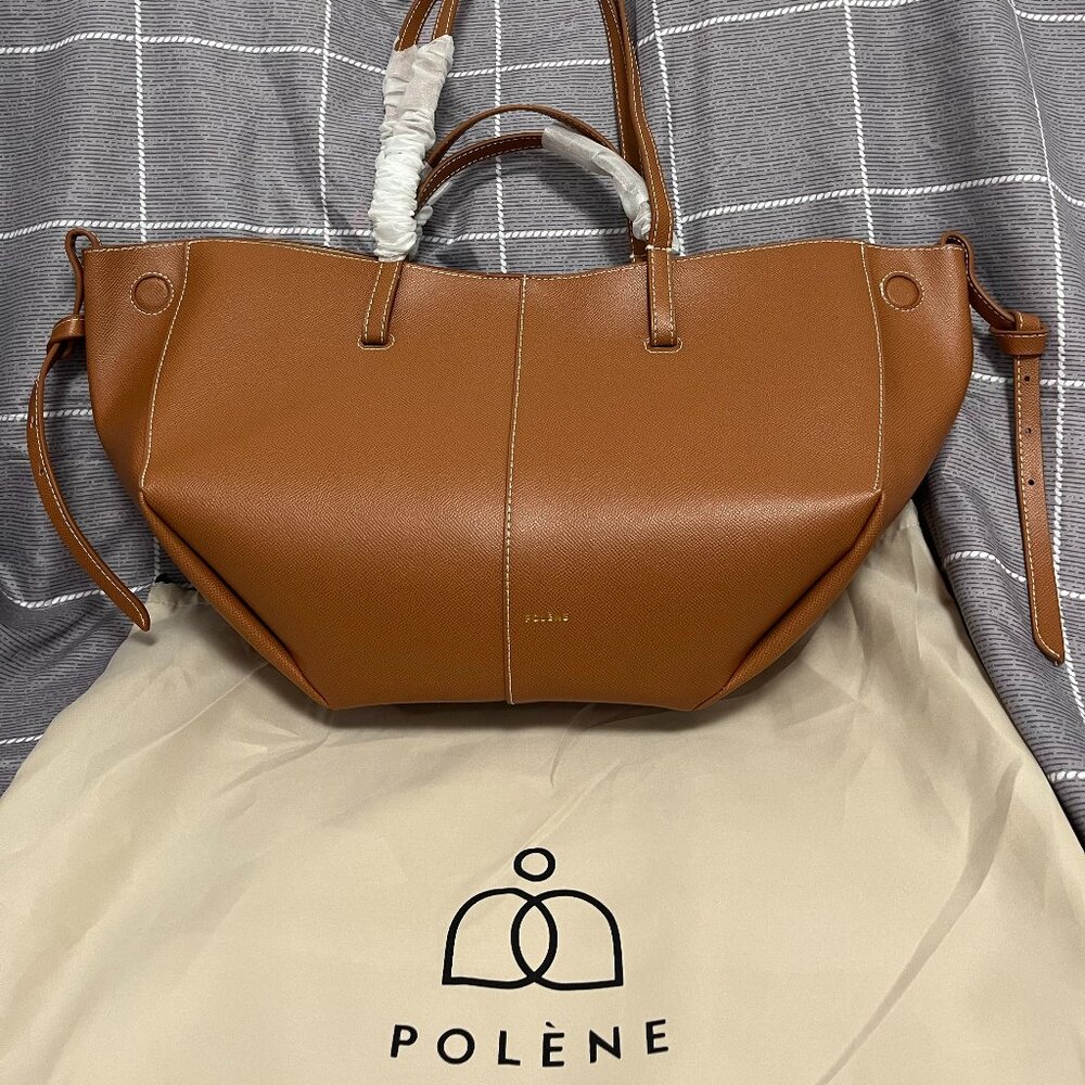 Polene Brown Leather Tote Bag